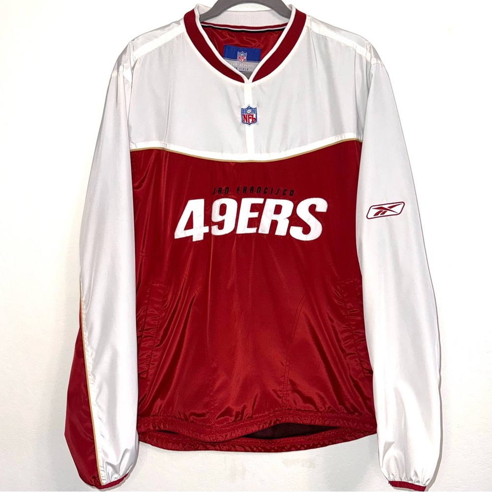 Vintage San Francisco 49ers Jacket Windbreaker Reebok Mens M Rare White